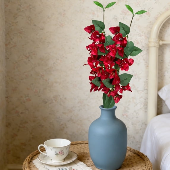 Votnto Artificial Bougainvillea Stems Faux Flower Arrangements, Realistic Silk Fake Flowers for Home Decor Vase Centerpiece Wedding Party Office Decor