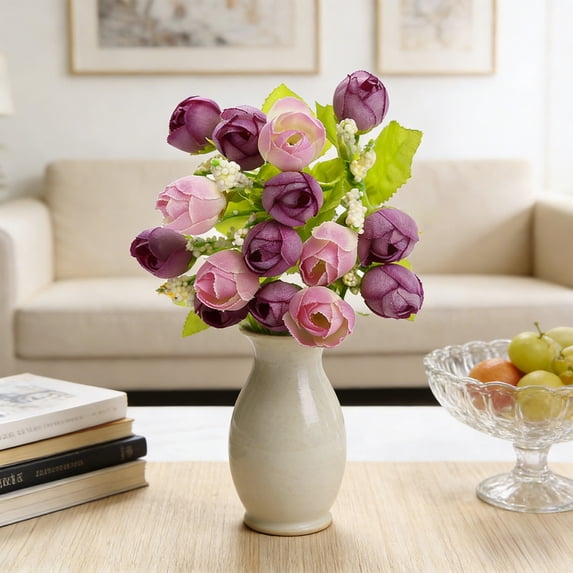 Votnto Artificial Roses for Wedding Decorations Living Room Arrangements, Artistic Floral Arrangements for Home Party Centerpiece