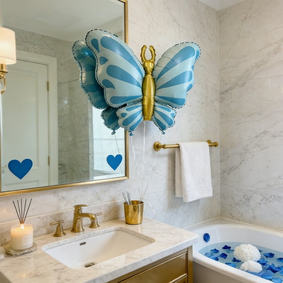 Votnto Butterflies Balloons Party And Festival Decorations, Big Butterfly Decorations, Birthday Baby Shower Wedding, for Wildflower Fairy Baby Shower Birthday Garden Tea Party Decorations Blue
