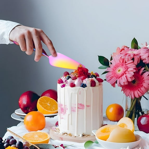 Votnto Cake Server, Cake Pie Server, Stainless Steel Cake Slicers, Cake Cutter with Serrated Edges, Pizza Pastry Cake Slicer Server for Kitchen, Restaurants, Wedding, Birthdays and Parties