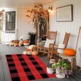 thumbnail image 1 of Votnto Christmas Fall Outdoor Rug Orange Plaid Hand-Woven Check Rug, Layered Doormat for Front Door Porch Farmhouse Entryway Patio, 1 of 7