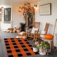 thumbnail image 1 of Votnto Christmas Fall Outdoor Rug Orange Plaid Hand-Woven Check Rug, Layered Doormat for Front Door Porch Farmhouse Entryway Patio, 1 of 7