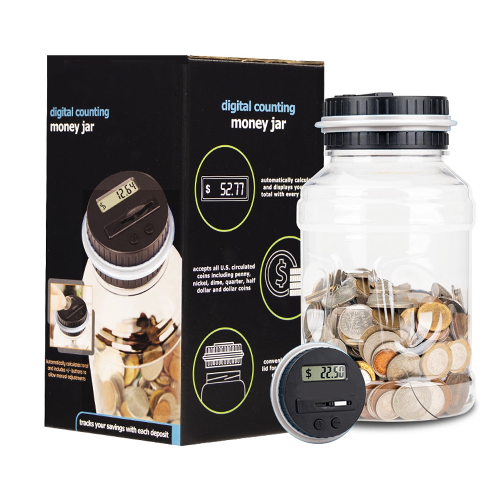 Votnto Clear Digital Piggy Bank, Piggy Bank for Kids Adults, Digital ...