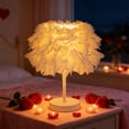 thumbnail image 1 of Votnto Creatives Style Table Lamp Feather Lamp Goose Furry Table Lamp Princess Modern Fluffy, Romantic Princess Bedside Nightstand Light for Bedroom Living Room Entry Office Wedding Decor White, 1 of 6