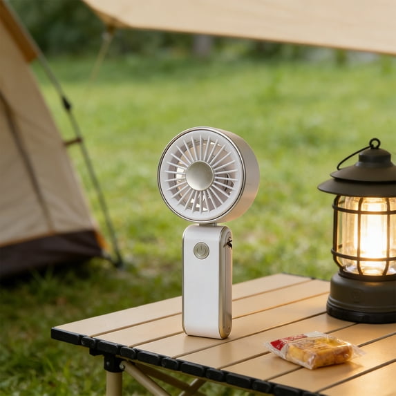 Votnto Foldable Handheld Mini Fan, USB Rechargeable 3-Speed Portable Fan with Lanyard (Blue/Pink/White/Green)
