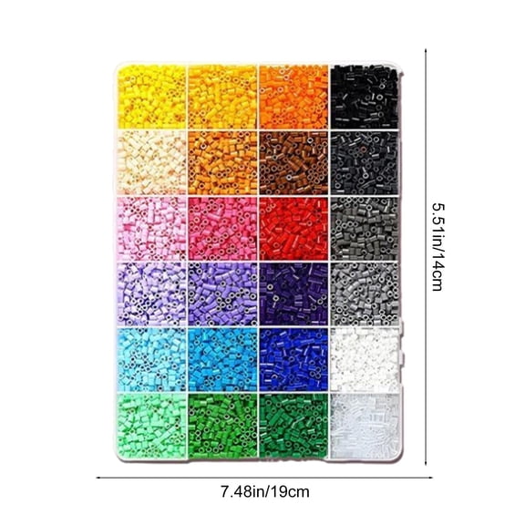 Votnto Fused Beads Kit 24 Color 5MM Melty Beads Set, Melting Beads Set Including Pegboards, Ironing Paper, Tweezers, Colorful Hooks, Craft Kits Gifts for Birthday Christmas