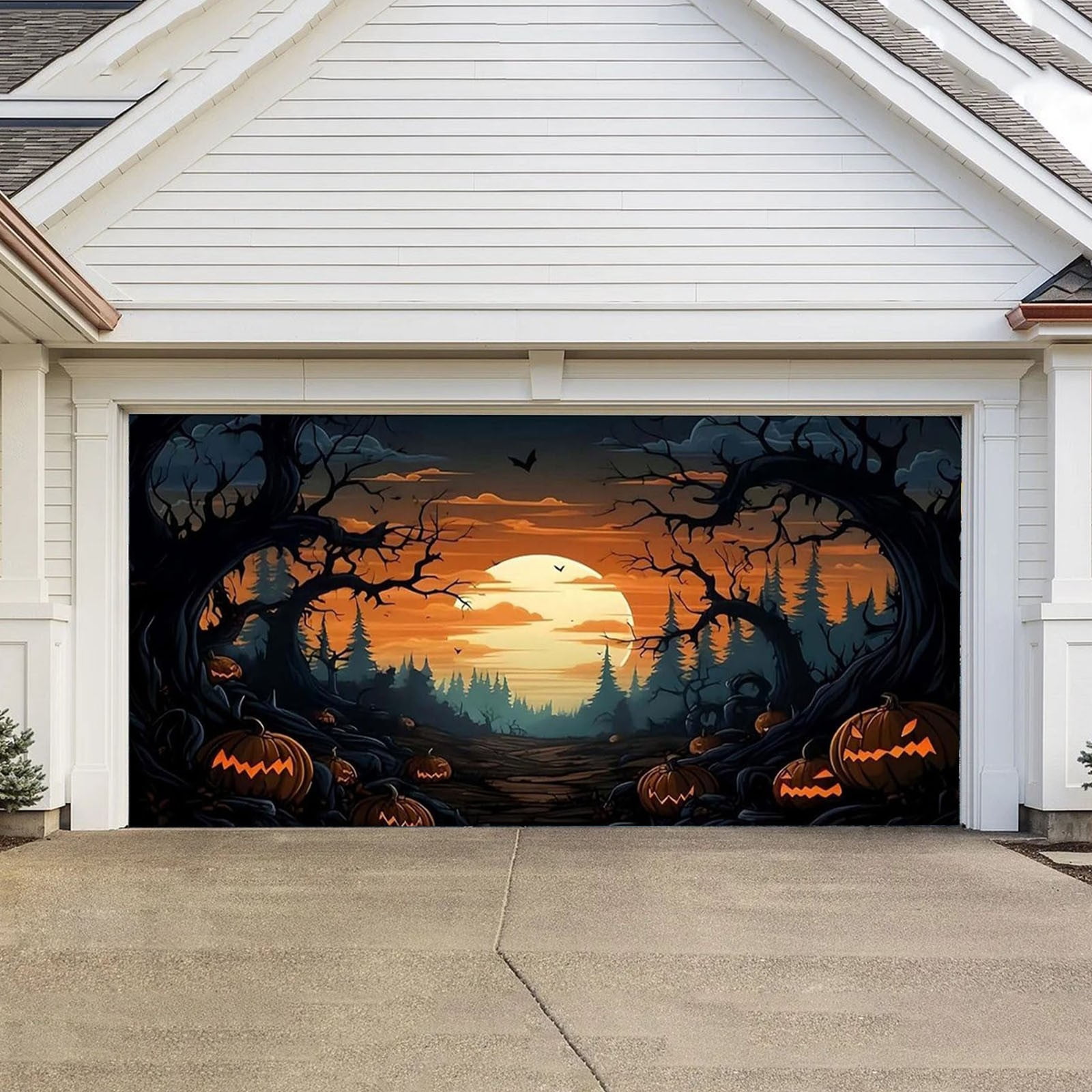 Votnto Halloween Garage Door Cover, Halloween Garage Door Banner, Happy