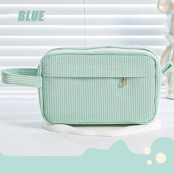 Votnto Large Capacity Pencil Case Stationery Storage Bag in Mint Green (23X13X8cm) Made of 98%Cotton,2%Spandex