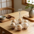 thumbnail image 1 of Votnto Metal Easter Egg Holder Rack with Heart Handle, 5-Cup Egg Storage Basket for Kitchen Counter & Dining Table Decor, 1 of 6