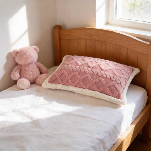 Votnto Milk Fleece Pillowcase, Super Soft and Cozy Luxury Fuzzy Pillow Cases Pink