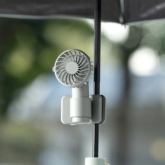Votnto Multi-Functional Umbrella Clip Fan, USB Rechargeable Portable Mini Fan for Outdoor & Office (White/Beige/Mint Green)