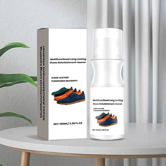 Votnto Multi-Purpose Shoe Cleaner, Sneaker Decontamination Cleaner, Suede And Synthetic Leather Care, White, 3.38 fl oz
