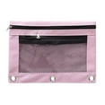 thumbnail image 1 of Votnto Pencil Pouch 3 Ring Zipper Pencil Pouches, Case Binder Cosmetic Bag Mesh Storage Organizer, 1 of 2