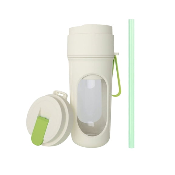 Votnto Portable Rechargeable Mini Blenders Two Lids, Travel Juicer with Straw and Stirring Function Personal Blender