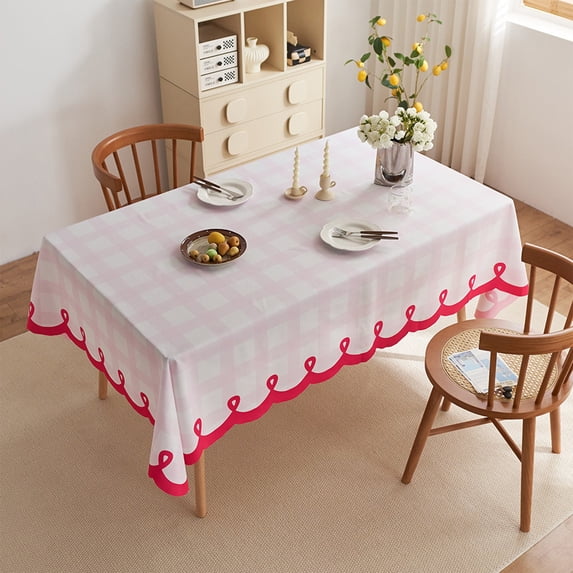 Votnto Rectangular Tablecloth Washable Dustproofs And Wrinkle-resistants, Washable Table Cover with Dust-Proof Wrinkle Resistant, for Spring Easter Picnic B