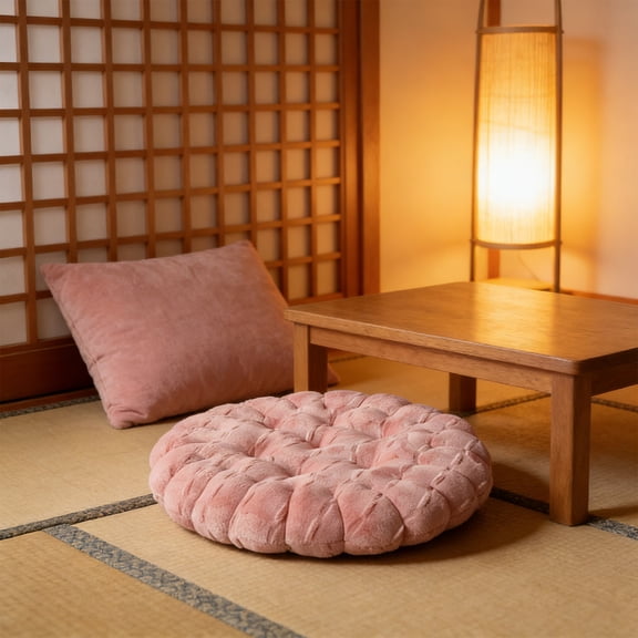 Votnto Round Tufted Floor Cushion, Soft Plush Window Seat Cushion, Multi-Functional Butt Pillow for Bedroom & Living Room (5 Colors Available)