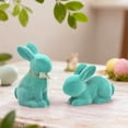 thumbnail image 1 of Votnto Short Pile Easter Bunny Figurine, Mini Rabbit Figurines Cute Bunny Decor, Spring Rabbit Small Statue Living Room Table Centerpieces Blue, 1 of 6
