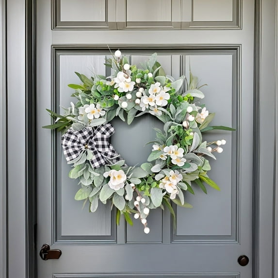 Votnto Spring Flower Wreath Wildflower Simulation Flower, Spring/Summer Flower Wreath Home and Courtyard Decoration