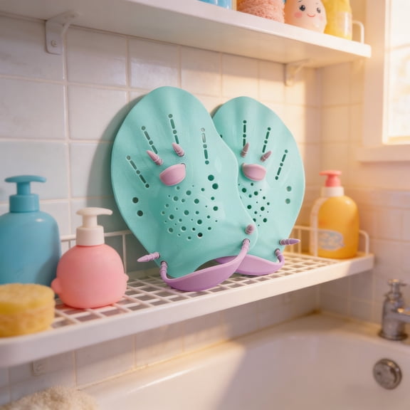 Votnto Swim Hand Paddles with Adjustable Straps, Ergonomic Training Paddles for Adults & Kids (Mint Green/Purple/Dark Blue)