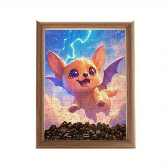 Votones DIY Photo Puzzle Frame - 126 - Piece Custom Wooden Keepsake with Wooden Button Accents, Personalized Gift for Family & Friends,Product Not Include Coffee Beans