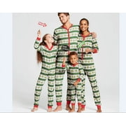 Votuleazi Family Matching Christmas Pajamas Set Green Stripe one-piece Sleepwear Xmas Nightwear Pajamas PJs
