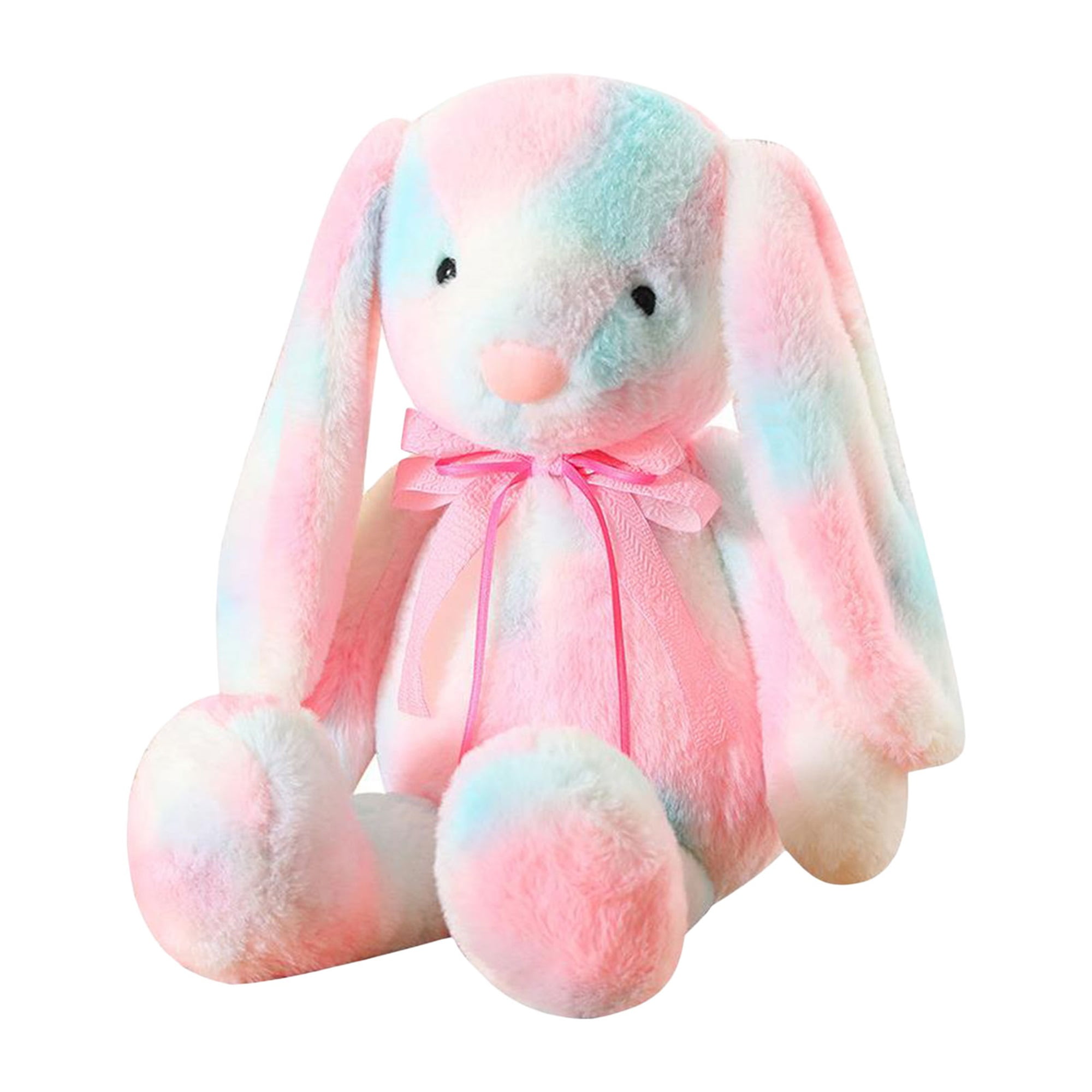 Votuleazi Soft Bunny Stuffed Animal, Tie Dye Rabbit Plush Toy Bedtime