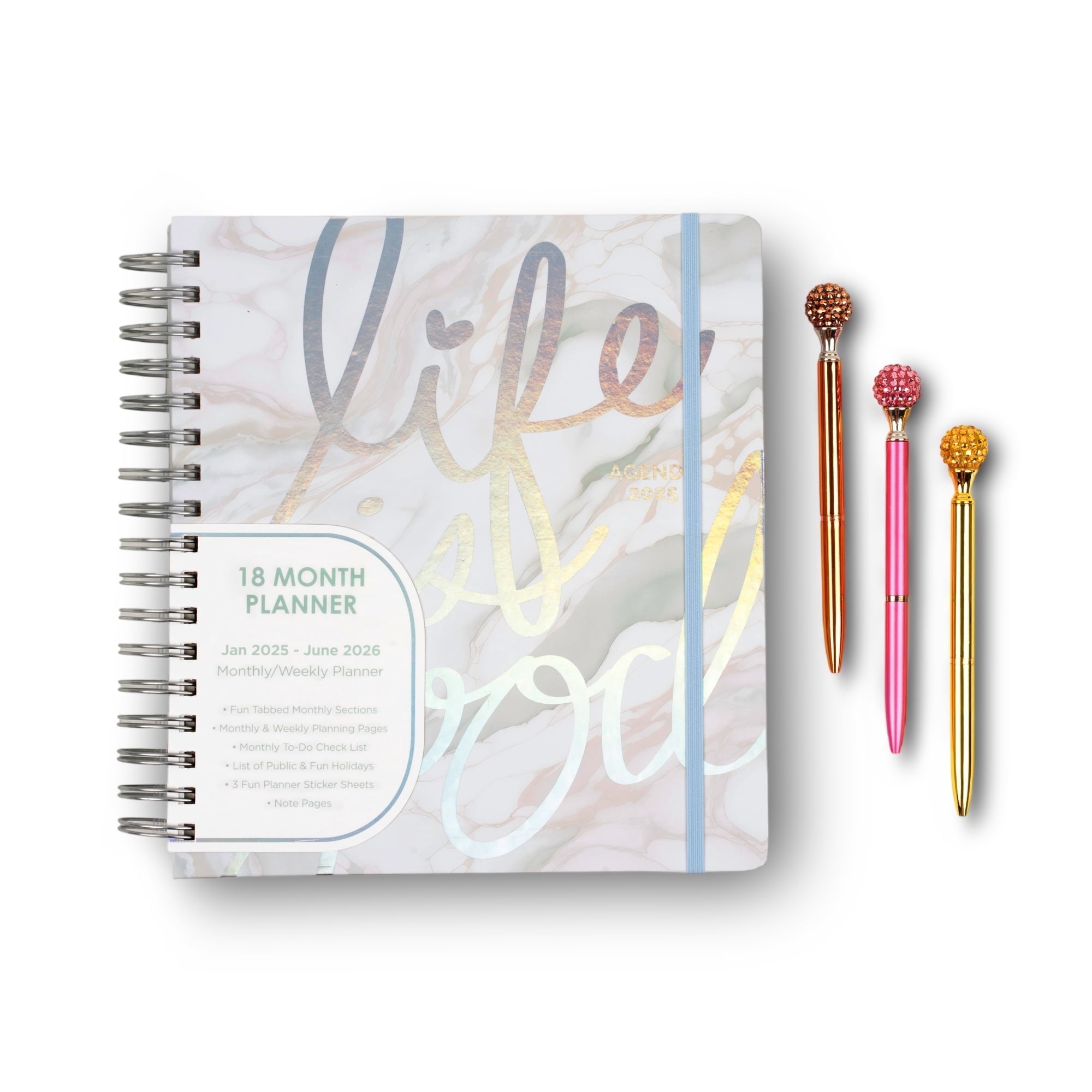 Votum Life Is Good 18-Month Planner, Daily, Weekly, Monthly Organizer ...
