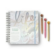 Votum 18-Month Day Large Planner, 2025-2026, Daily, Weekly & Monthly, January 2025 - June 2026, Life Is Good - Appointment Book with 3 Sticker Sheets, Twin-Ring Binding, Notes Pages - School & Work