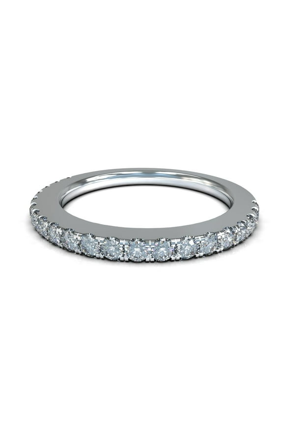 Vous Matching Wedding Band in Solid Sterling Silver & Pure Brilliance Zirconia - Size 4