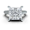 thumbnail image 1 of Vous Princess Cut Cathedral Solitaire Engagement Ring Sterling Silver w/Pure Brilliance Zirconia-Size 11, 1 of 6
