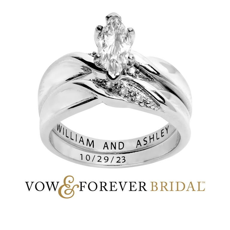 Vow Forever Personalized Planet Bridal Platinum over Sterling