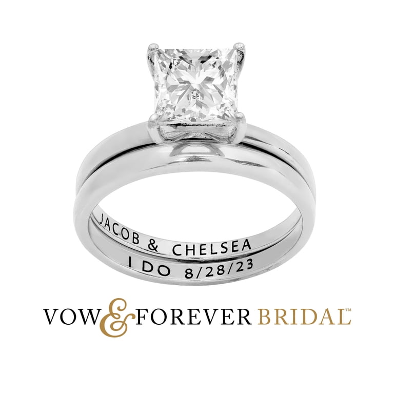 Vow & Forever Personalized Planet Bridal Platinum over Sterling 
