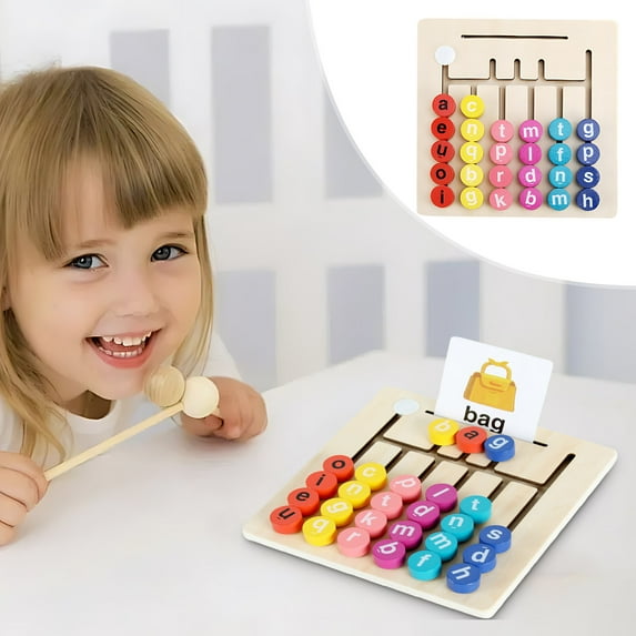 Vowel Maze Educational Toy, English Letter Maze Puzzle, Early Learning Logic Toy, Brain Training, Problem Solving Game, Hands-On Learning, Classroom and Home Educational Set