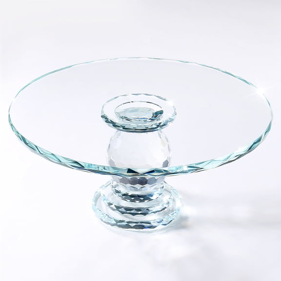 Vowella 10.7 Inch Crystal Glass Cake Stand, Multi-Functional Dessert Display Server for Wedding, Birthday, Party Buffet & Holiday Decor
