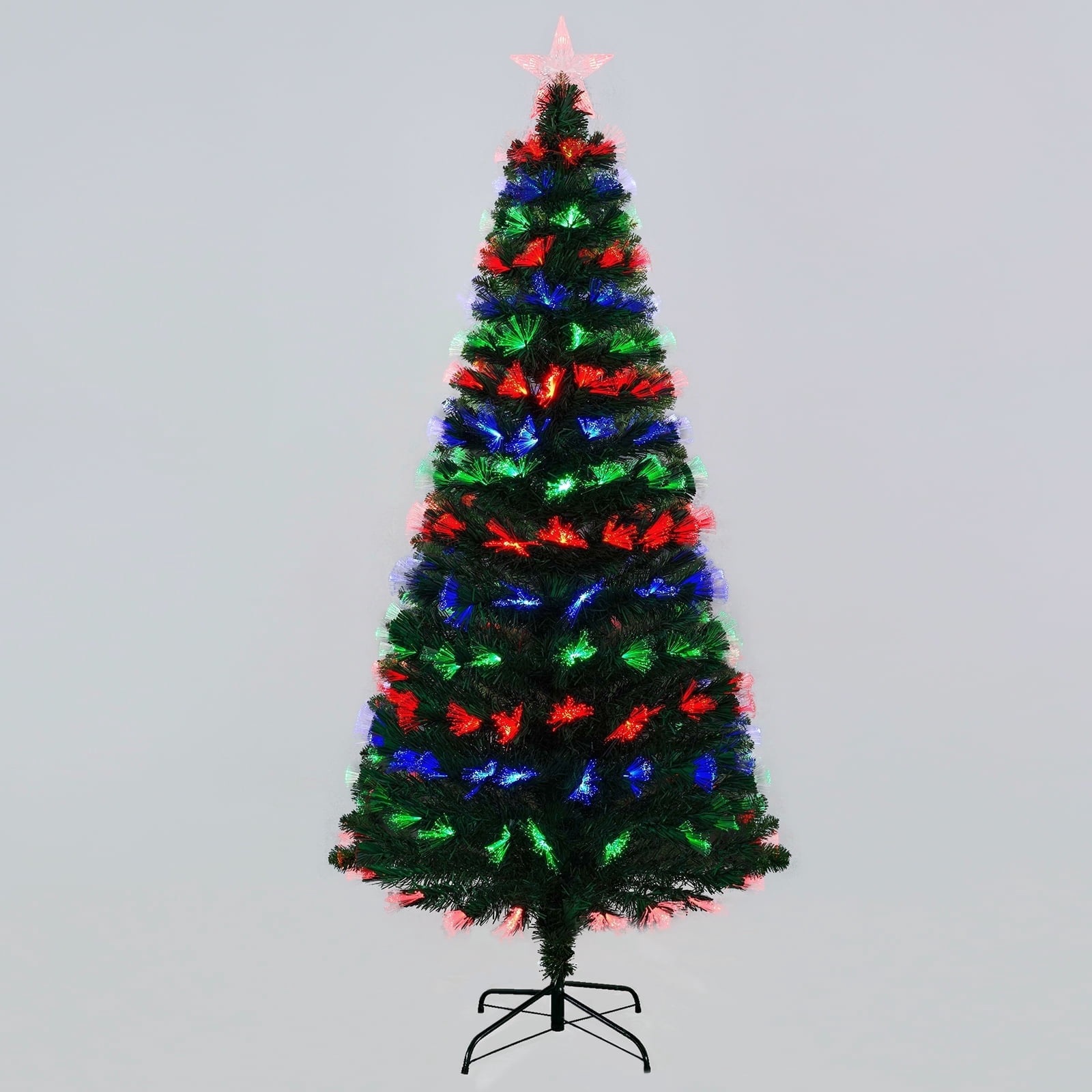 Vowella 4ft Tri-Color Optical Fiber Artificial Christmas Tree with RGB ...