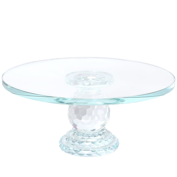 Vowella Crystal Glass Cake Stand, 10.7 Inch Dessert Plate for Wedding & Birthday Display, Multi-Functional Serving Stand for Wedding, Birthday, Party Buffet & Holiday Decor