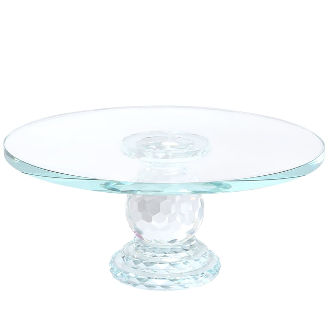 Vowella Crystal Glass Cake Stand, 10.7 Inch Dessert Plate for Wedding ...