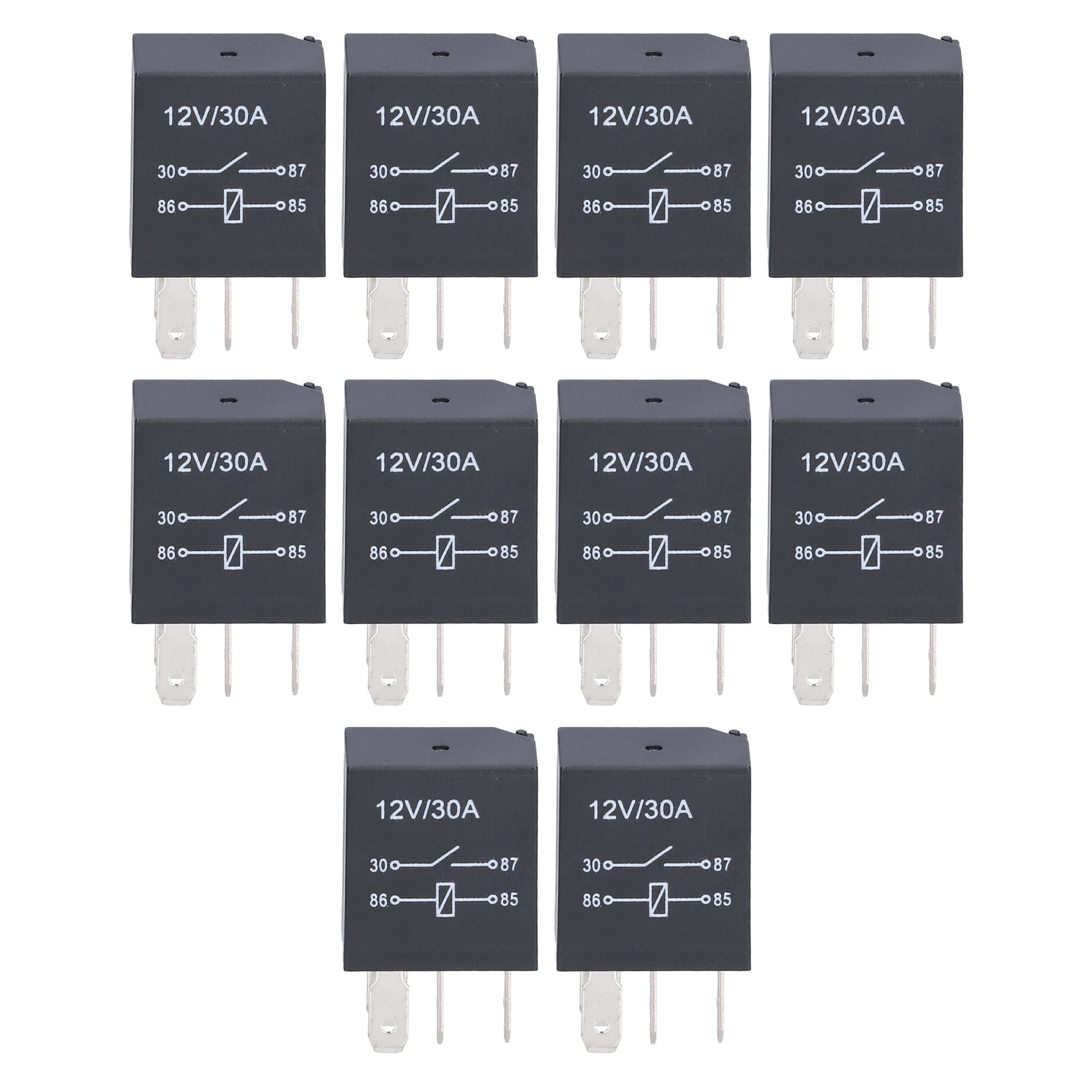 Terminal Studs Set Vowen 10-Pack 12V 30A Waterproof 4-Pin Relays Set for Vehicle Fog Light ...