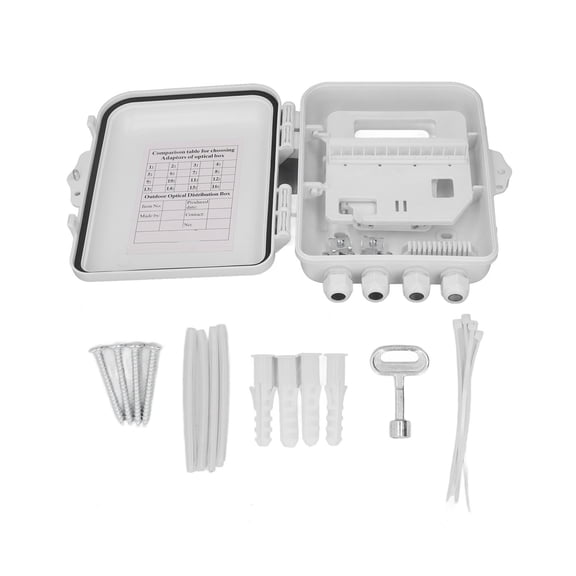 Vowen 12 Core Fiber Optic Distribution Box, Waterproof Wall Mounted Optical Termination Splitter Box for Outdoor Access Networks, ABS Material
