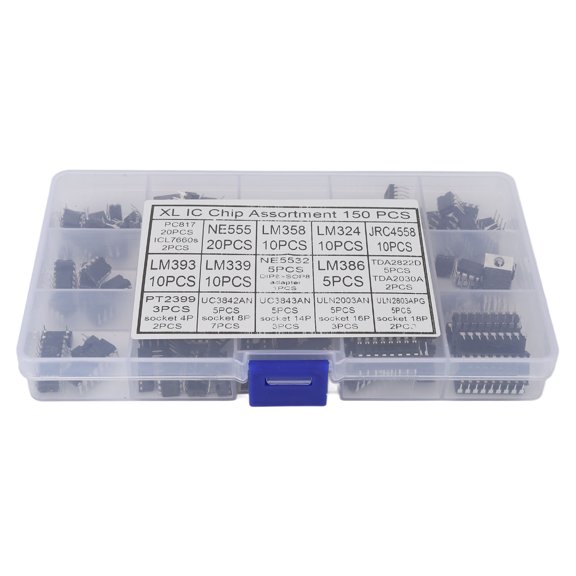 Vowen 150Pcs XL IC Chip Assortment Kit for Opamp Oscillator Dual Operational Amplifier Photoelectric Coupler