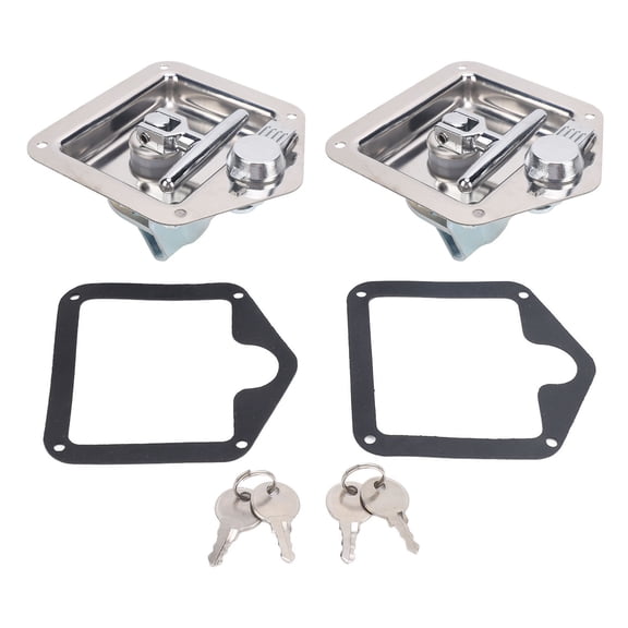 Vowen 2 Pack T Handle Tool Box Lock, Folding Stainless Steel Toolbox Handle Latch with Keys for RV, Trailer, Camper, and Electrical Cabinets
