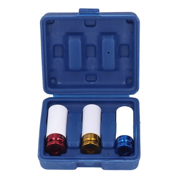 Vowen 3-Piece Lug Nut Impact Socket Set, Half-Inch Drive Non-Marring CR-MO Alloy Steel Wheel Protector Sockets, 17mm 19mm 21mm with Storage Case