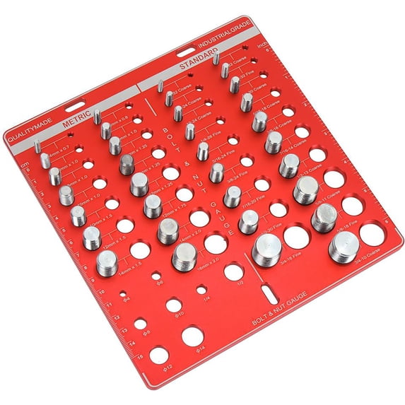 Vowen 34-Hole Nut and Bolt Thread Checker Heavy Duty Aluminum Alloy ...
