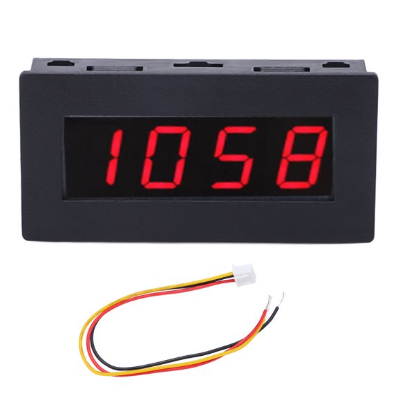 Vowen 4 Digit LED Display Digital Tachometer Multifunctional RPM Rotation Speed Tester with Cable DC 8 to 15V Red Backlight Vehicle Motorcycle Marine