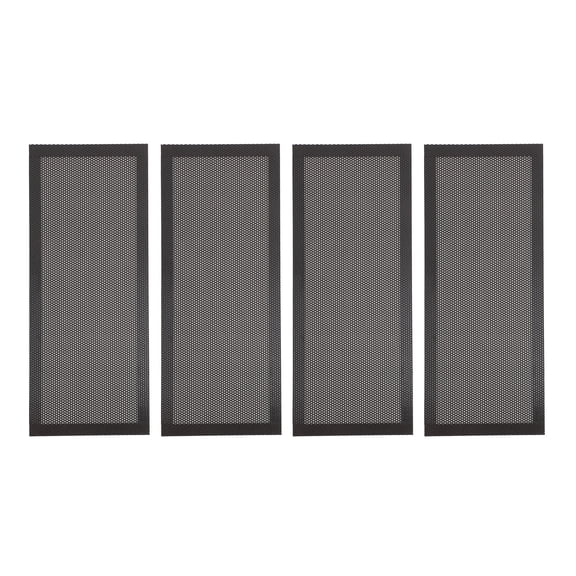 Vowen 4pcs Magnetic Floor Vent Mesh Cover, 4 x 10 Inches / 102 x 254 mm PVC Floor Register Screen, Dust Proof Filter Grille Catcher for Home Floor Wall Ceiling, Black