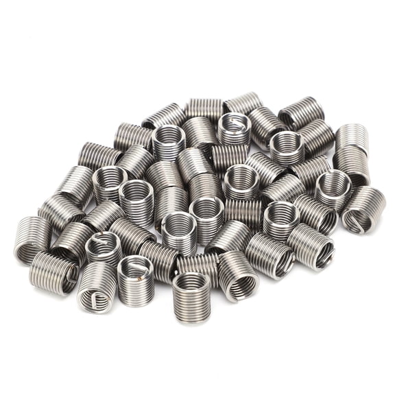 Vowen 50 Pcs Hardware Thread Inserts M7x1 2D Stainless Steel Wire Fastener Male Female Reducing Nut Thread Repair Tool for Aluminum Alloy Zinc Copper Plastics, 14mm Installed Length