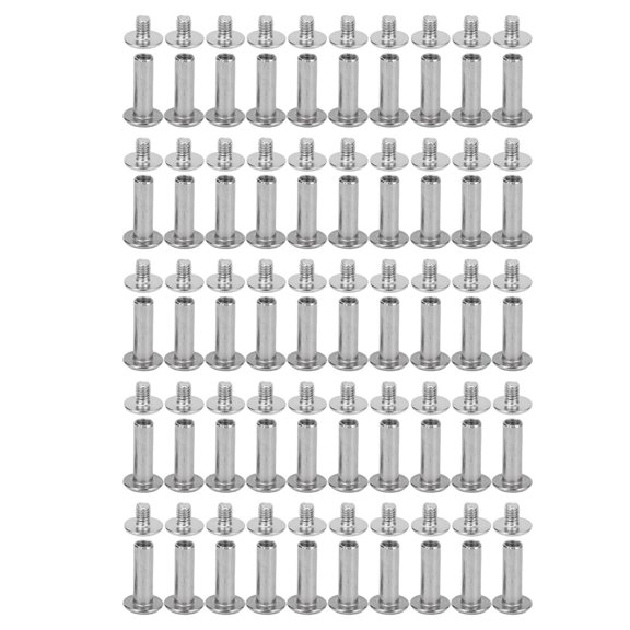 Vowen 50 Sets M3.5 Stainless Steel Flat Round Head Rivet and Screw Fastener Set for Leather Crafts and Clothing, 4.5 x 14 x 9mm / 0.2 x 0.6 x 0.4 inches, Sturdy Metal Fasteners