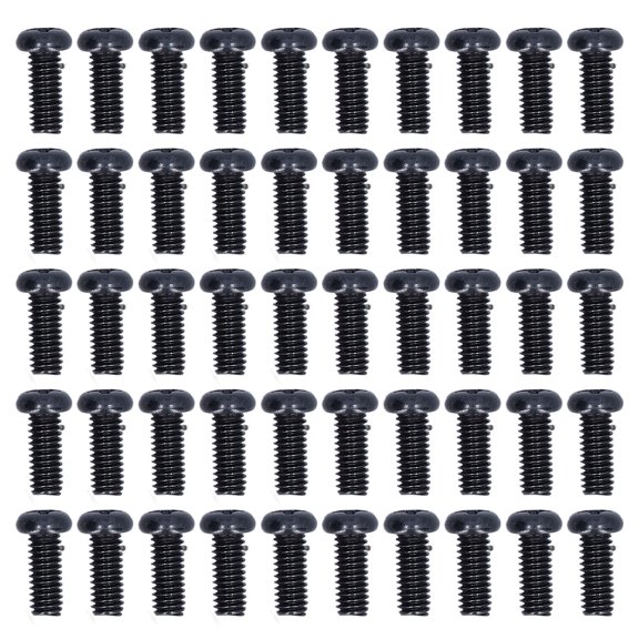 Vowen 50pcs DIN 7985 Steel Pan Head Machine Screw Fully Threaded Black Zinc Plated Bolts Fastener M4x10