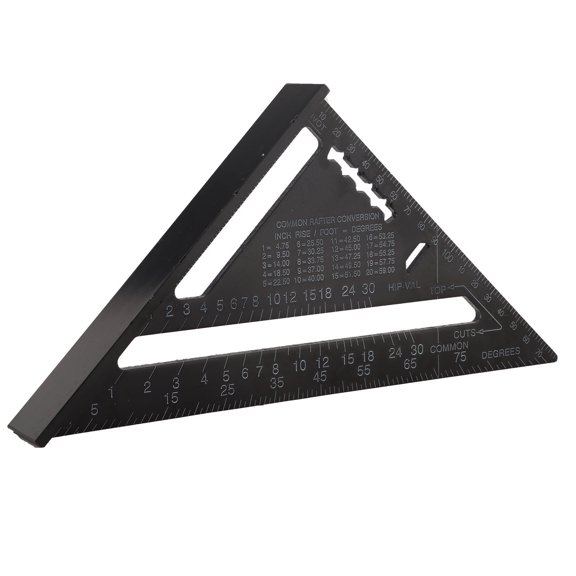 Vowen 7 Inch Metric Aluminum Alloy Black Oxidation Roofing Triangle Angle Protractor
