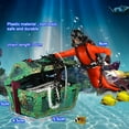 Vowen Aquarium Floating Diver Ornament with Moving Treasure Chest ...